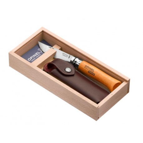 Nóż Opinel Carbone No.08  + etui, opakowanie